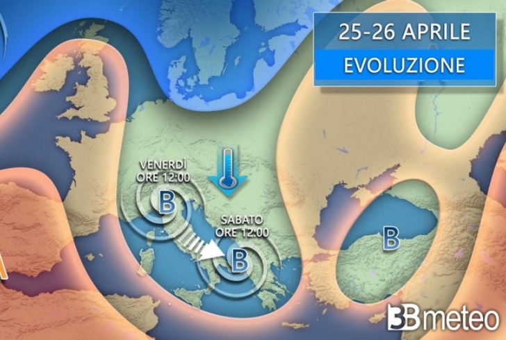 Ponte 25 aprile, nuova goccia fredda minaccia l'Italia. Rischio temporali e grandine. Ecco dove