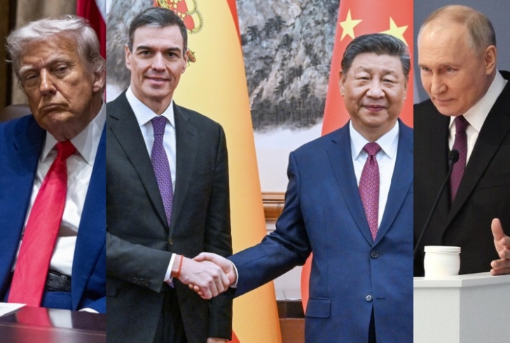 Trump, Pedro Sanchez con Xi Jinping, Vladimir Putin (Ansa)